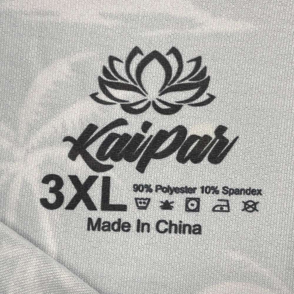 Kaipar Mens 3XL Navy Blue Tropical Palm Tree Sailboat Short Sleeve Polo Shirt - Picture 4 of 5